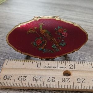 Vintage Gold and Red Bird Brooch
